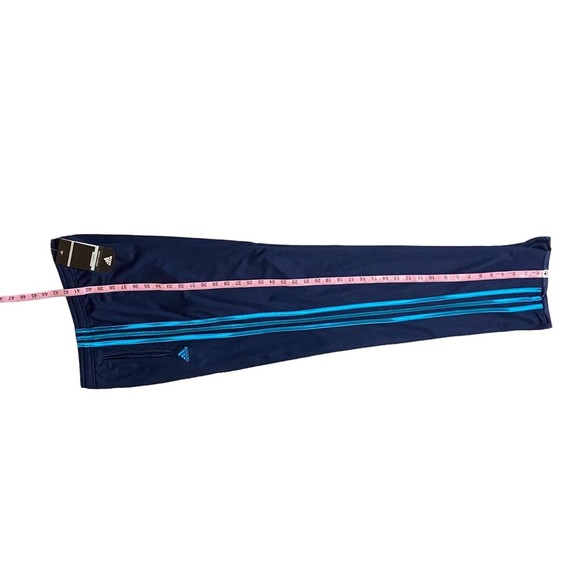 Adidas Women XXL Track Pants Navy Blue with Bright Blue Stripes NWT - Picture 8 of 9